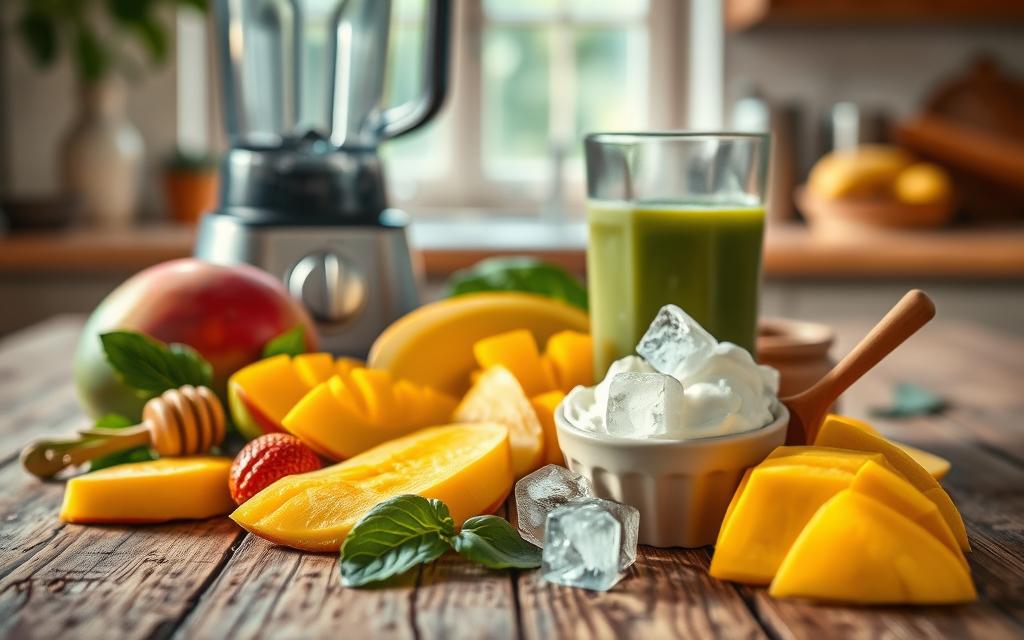 Mango smoothie ingredients