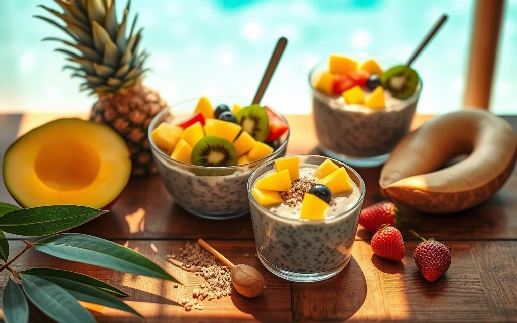 Tropic bowls and chia oatmeal pudding